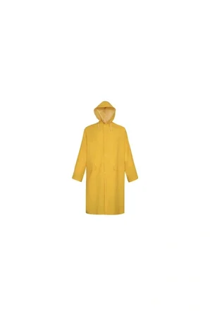 Ağır Hizmet Tipi KALIN TİP Profesyonel İş Güvenliği Yağmurluğu - Kalın PVC/Polyester Kumaş - Sarı Renk - XL - CE Belgeli (Ağır Hizmet Tipi) NM-05-S 0,32MİCRON