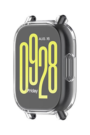 Redmi Watch 5 Active ile Uyumlu Kasa Ve Ekran Koruyucu 360 Tam Koruma Silikon Kılıf