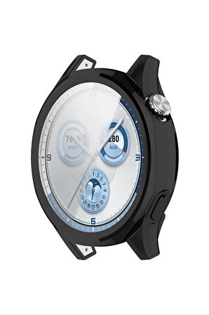 Huawei Watch Gt5 46mm ile Uyumlu Kasa Ve Ekran Koruyucu 360 Tam Koruma Silikon Kılıf