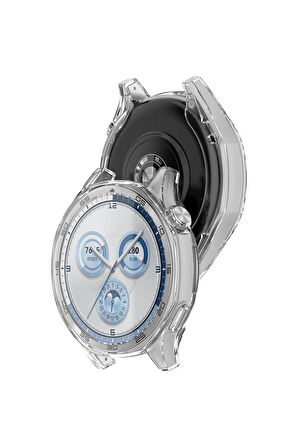 Huawei Watch Gt5 46mm ile Uyumlu Kasa Ve Ekran Koruyucu 360 Tam Koruma Silikon Kılıf