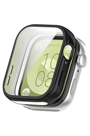 Huawei Watch Fit 3 ile Uyumlu Kasa Ve Ekran Koruyucu 360 Tam Koruma Silikon Kılıf