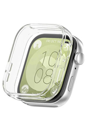 Huawei Watch Fit 3 ile Uyumlu Kasa Ve Ekran Koruyucu 360 Tam Koruma Silikon Kılıf
