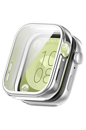 Huawei Watch Fit 3 ile Uyumlu Kasa Ve Ekran Koruyucu 360 Tam Koruma Silikon Kılıf