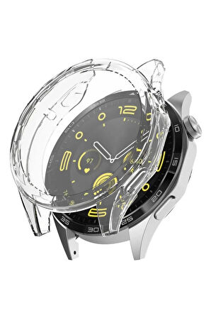 Huawei Watch Gt4 46mm ile Uyumlu Kasa Ve Ekran Koruyucu 360 Tam Koruma Silikon Kılıf