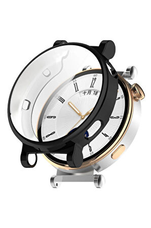 Huawei Watch Gt4 41mm ile Uyumlu Kasa Ve Ekran Koruyucu 360 Tam Koruma Silikon Kılıf