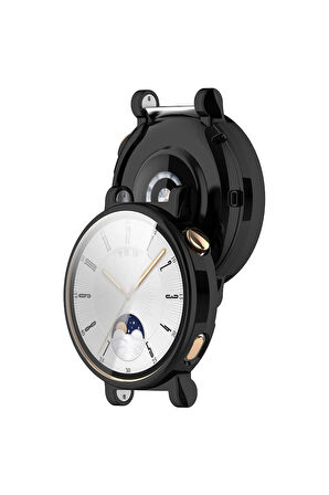 Huawei Watch Gt4 41mm ile Uyumlu Kasa Ve Ekran Koruyucu 360 Tam Koruma Silikon Kılıf