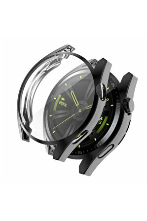 Huawei Watch Gt3 46mm ile Uyumlu Kasa Ve Ekran Koruyucu 360 Tam Koruma Silikon Kılıf