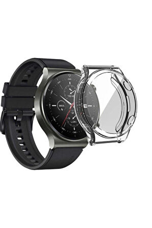 Huawei Watch Gt2 Pro ile Uyumlu Kasa Ve Ekran Koruyucu 360 Tam Koruma Silikon Kılıf