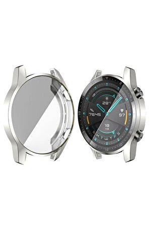 Huawei Watch Gt2 46mm ile Uyumlu Kasa Ve Ekran Koruyucu 360 Tam Koruma Silikon Kılıf