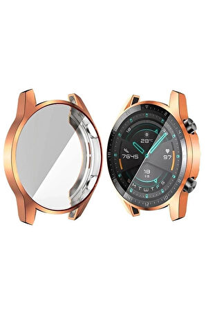 Huawei Watch Gt2 46mm ile Uyumlu Kasa Ve Ekran Koruyucu 360 Tam Koruma Silikon Kılıf