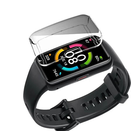 Huawei Band 6 ve Honor Band 6 ile Uyumlu Kasa Ve Ekran Koruyucu 360 Tam Koruma Silikon Kılıf
