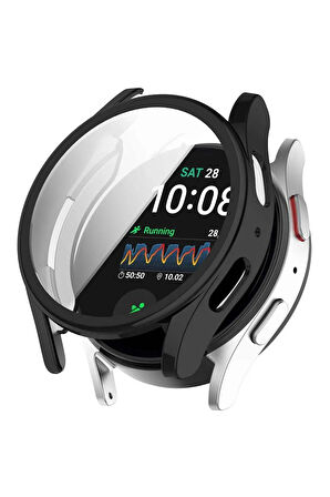 Samsung Galaxy Watch FE ile Uyumlu Kasa Ve Ekran Koruyucu 360 Tam Koruma Silikon Kılıf