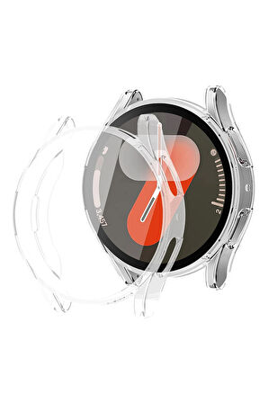 Samsung Galaxy Watch 7 44mm ile Uyumlu Kasa Ve Ekran Koruyucu 360 Tam Koruma Silikon Kılıf