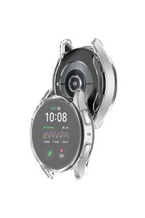 Samsung Galaxy Watch 7 44mm ile Uyumlu Kasa Ve Ekran Koruyucu 360 Tam Koruma Silikon Kılıf