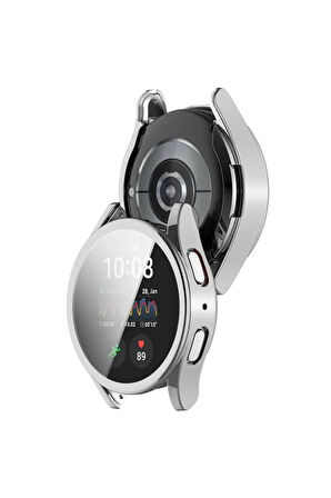Samsung Galaxy Watch 7 40mm ile Uyumlu Kasa Ve Ekran Koruyucu 360 Tam Koruma Silikon Kılıf