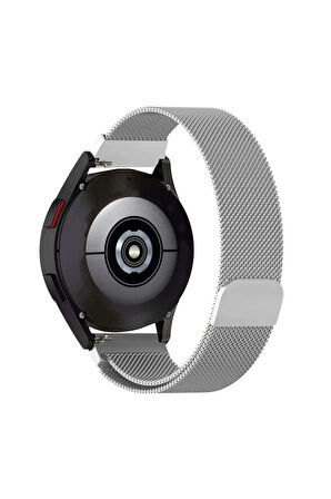 Samsung Galaxy Watch Active 2 40mm/44mm ile Uyumlu Kordon Hasır Metal Örgü Mıknatıslı Milano Kayış