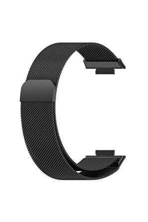 Huawei Watch Fit 2 Uyumlu Hasır Metal Örgü Işlemeli Mıknatıslı Kordon Kayış