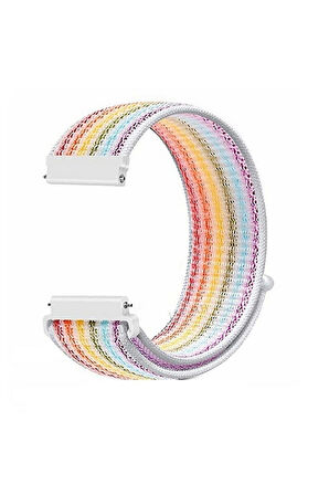 Xiaomi Watch Color ve Color 2 ile Uyumlu Kordon Kumaş Desenli Cırt Cırtlı Spor Kayış