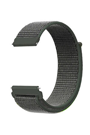 Garmin Vivomove 3 ile Uyumlu Kordon Kumaş Desenli Cırt Cırtlı Spor Kayış