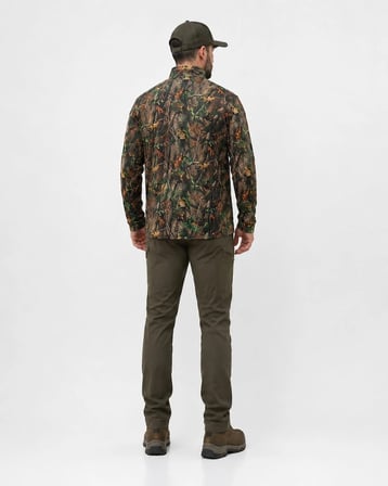 Meşe Orman Desen Yarım Fermuarlı Avcı Sweatshirt | Outdoor Kamuflaj Üst Giyim
