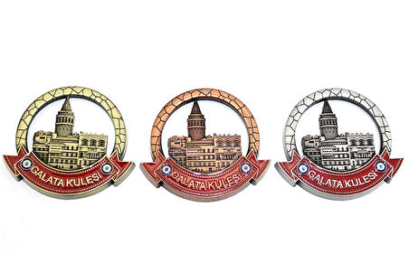 İstanbul Temalı Metal Magnet Galata Kulesi Yuvarlak Tasarım