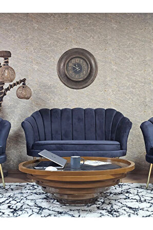 İstiridye Takım Gold Kaplama Sivriltme Ayak Çay Seti Koltuk Takımı Füme Renk 110 x 48 Boyut/Ebat