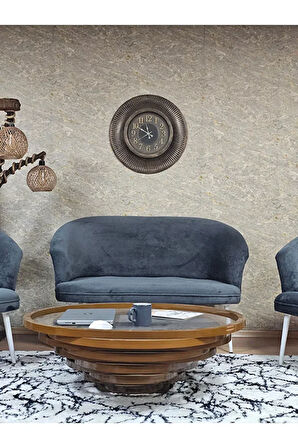 TEDDY Takım Beyaz Boyalı Sivriltme Ayak Çay Seti Koltuk - Berjer , Balkon, Salon, Ofis Füme Renk 40 x 125 Boyut/Ebat