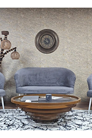 TEDDY Takım Beyaz Boyalı Sivriltme Ayak Çay Seti Koltuk - Berjer , Balkon, Salon, Ofis Gri Renk 40 x 125 Boyut/Ebat