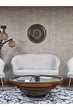 TEDDY Takım Gold Kaplama Sivriltme Ayak Çay Seti Koltuk - Berjer , Balkon, Salon, Ofis Krem Renk 40 x 125 Boyut/Ebat