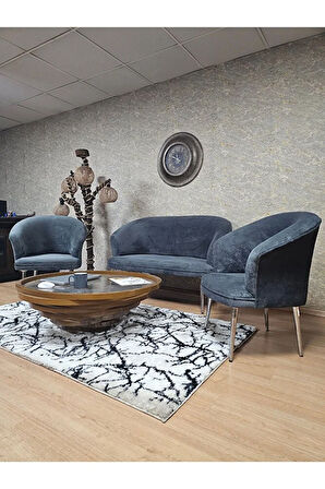 TEDDY Takım Krom Kaplama Sivriltme Ayak Çay Seti Koltuk - Berjer , Balkon, Salon, Ofis Füme Renk 40 x 125 Boyut/Ebat