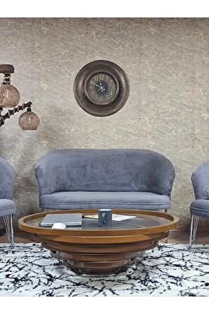 TEDDY Takım Krom Kaplama Telli Ayak Çay Seti Koltuk - Berjer , Balkon, Salon, Ofis Gri Renk 40 x 125 Boyut/Ebat