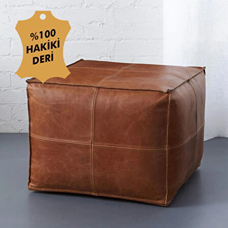 Tako %100 Hakiki Deri Puf - 45x45x45 cm