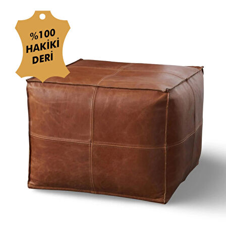 Tako %100 Hakiki Deri Puf - 45x45x45 cm