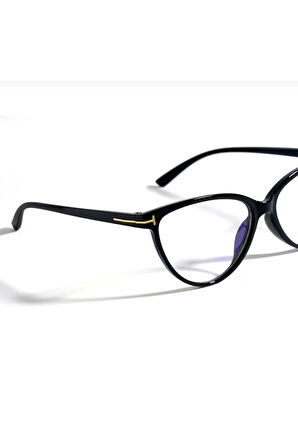 Ena Cat Eye T Aksesuarlı 58 Ekartman Siyah Mavi Işık Korumalı Gözlük