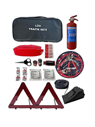 Takviyeli Trafik seti Lüx Trafik Seti Çantalı + 1200 Amper Akü Takviye Kablosu Çantalı Özel Set