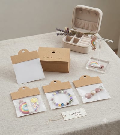 Premium Kraft Takı Paketleme Kartı 100 Adet | Takı ve Aksesuar Ambalaj Sunum Kartı