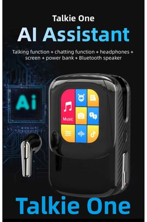 JUNGLEE Talkie One Ai Large Model Akıllı Kulaklık ve Dokunmatik Ekranlı Şarj Kutusu – Yapay Zeka Destekli Dil Çeviri, Hoparlör, Sesli, Powerbank Tws Özellikli Kulakiçi Kulaklık