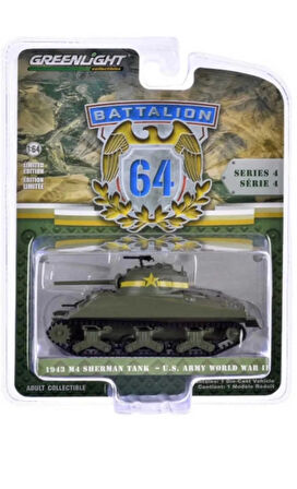 Greenlight 1:64 1942 M4 Sherman Tank - U.S. Army World War II