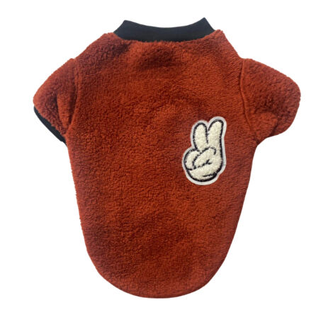 Gedyco Tarçın V Premium Peluş Küçük Irk Köpek Sweatshirtü (1,1 kg-9 kg arası köpeklere uygundur)