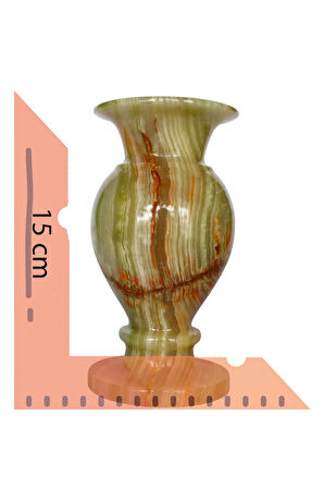 Oniks Doğal Taş Vazo | Dekoratif El Yapımı Şık Tasarım