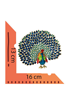 Kristal Taş Süslemeli Metal Tavus Kuşu Mücevher Kutusu – Şık ve Zarif Dekoratif Aksesuar