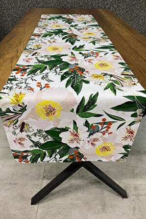 Renkli Bahar Desenli Runner 40x140 Cm