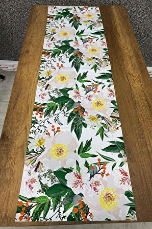 Renkli Bahar Desenli Runner 40x140 Cm