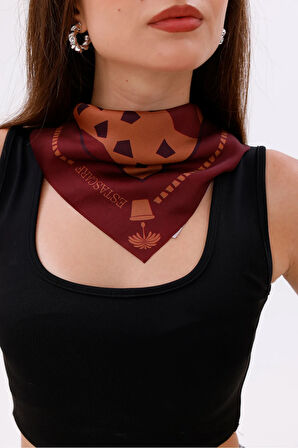 Koyu Bordo Terrazzo - Madrid Model Fular Estascarf