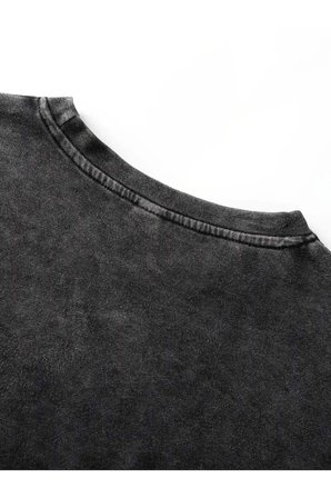 Taş Devri Baskılı Yıkamalı Vintage Unisex Oversize T-Shirt