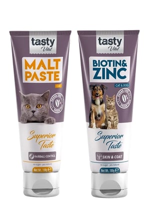 Kedi Malt Paste Tüy Yumağı Önleyici 100 gr Ve Biotin Çinko Deri Tüy Destekleyici 100 gr