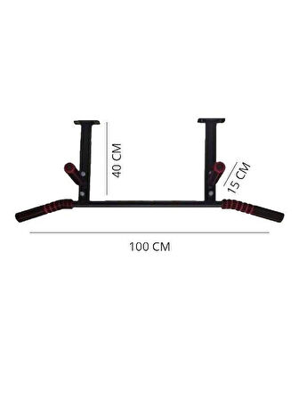 Siyah Güçlü Tavana Montaj Barfiks (80 - 100 CM)