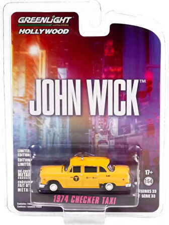 Greenlight Hollywood – 1:64 John Wick 1974 Checker Taxi Diecast Model