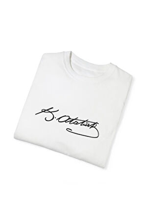 Atatürk İmza Baskılı Pamuklu Oversize Tişört