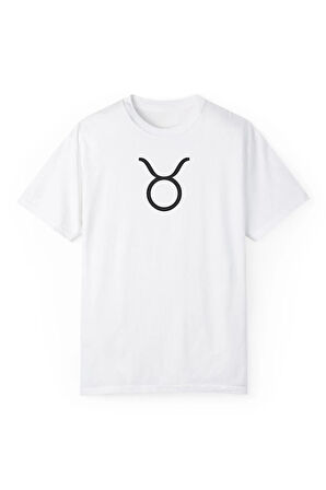 Boğa Burcu Simgeli Baskılı Pamuklu Oversize Tişört